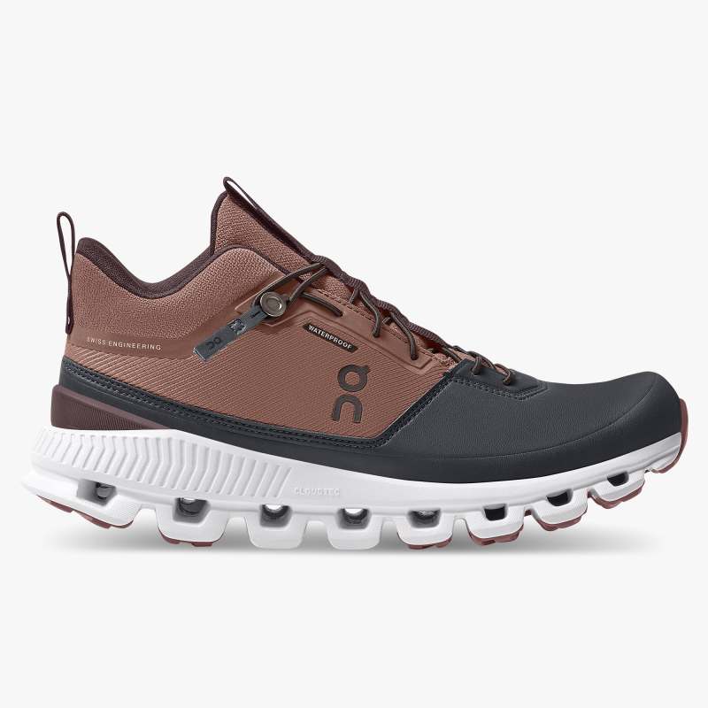 On Running | For Women Cloud Hi Waterproof-Cocoa | Pebble